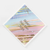 抽象芸術ピンクブルー金ゴールドハッピーニューイヤー20xxナプキン (コーナー)