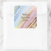 抽象芸術ピンクブルー金ゴールドハッピーニューイヤー20xx スクエアシール (バッグ)