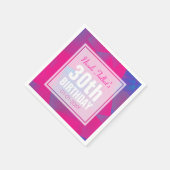 抽象芸術ピンクブルー30th誕生日紙ナプキンス スタンダードカクテルナプキン (角)