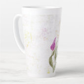 抽象芸術ピンクペタルラテマグカップ カフェラテマグ (左アングル)