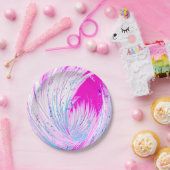 抽象芸術ピンクホワイトエンチャントガーデン ペーパープレート (パーティー)