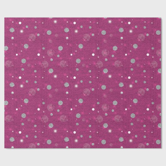 抽象芸術ピンクホワイト金ゴールドサークルグリッタークリスマス ラッピングペーパー (フラット)