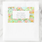 抽象芸術ピンクポピーのラベル 長方形シール (バッグ)