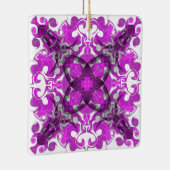 抽象芸術ピンクマンダラサイケデリック、蝶の渦巻き セラミックオーナメント (右)