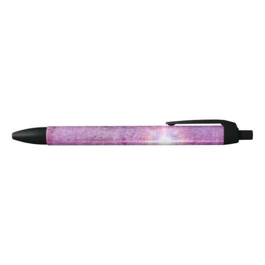 抽象芸術ピンクライトフレア 黒ボールペン (トップ)