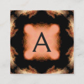 抽象芸術ピンクレッドブラウン正方形モノグラム スクエア名刺 (裏面)