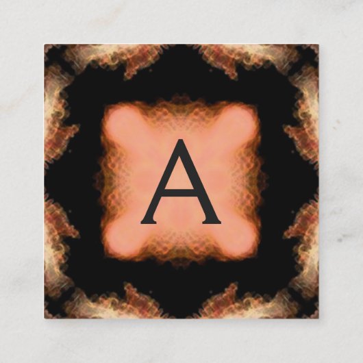 抽象芸術ピンクレッドブラウン正方形モノグラム スクエア名刺 (裏面)