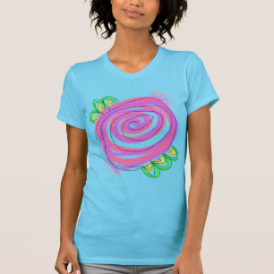 抽象芸術ピンクローズアートトゥ衣服 Tシャツ