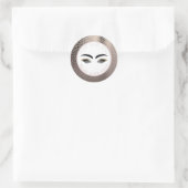 抽象芸術ピンクローズ金ゴールドモダングラムメイクアップ目 ラウンドシール (バッグ)