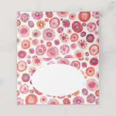 抽象芸術ピンク水彩花模様 プレイスカード (外部開封)