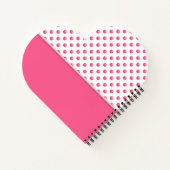 抽象芸術ピンク水玉模様デザイン ノートブック (裏面)