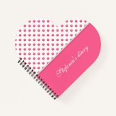 抽象芸術ピンク水玉模様デザイン ノートブック (正面)