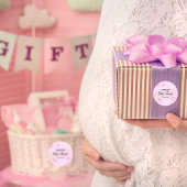 抽象芸術ピンク水色ベビーシャワー ラウンドシール