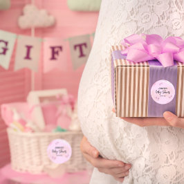 抽象芸術ピンク水色ベビーシャワー ラウンドシール