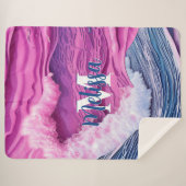 抽象芸術ピンク海波モノグラム シェルパブランケット (正面(横))