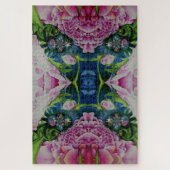 抽象芸術ピンク牡丹フローラ水絵を描色 ジグソーパズル (縦)