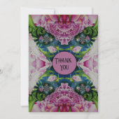 抽象芸術ピンク牡丹フローラ水絵を描色 招待状 (正面)