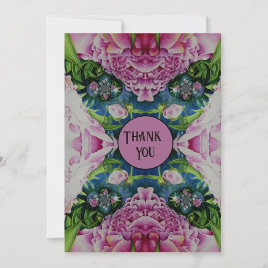 抽象芸術ピンク牡丹フローラ水絵を描色 招待状 (正面)