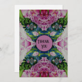 抽象芸術ピンク牡丹フローラ水絵を描色 招待状 (正面/裏面)