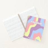 抽象芸術ピンク紫の波線のサブジェクト名 ノートブック (内部)