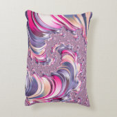 抽象芸術ピンク紫色スパイラルフラクタル アクセントクッション (裏面(縦))
