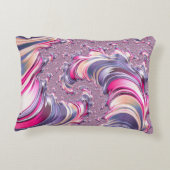 抽象芸術ピンク紫色スパイラルフラクタル アクセントクッション (裏面)