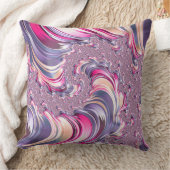 抽象芸術ピンク紫色スパイラルフラクタル クッション (ブランケット)