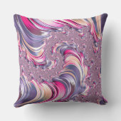 抽象芸術ピンク紫色スパイラルフラクタル クッション (裏面)
