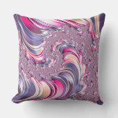 抽象芸術ピンク紫色スパイラルフラクタル クッション (正面)