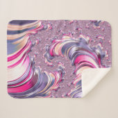 抽象芸術ピンク紫色スパイラルフラクタル シェルパブランケット (正面(横))