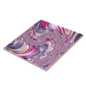 抽象芸術ピンク紫色スパイラルフラクタル タイル (側面)