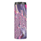 抽象芸術ピンク紫色スパイラルフラクタル タンブラー (裏面)