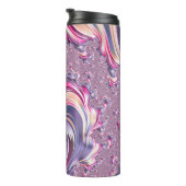 抽象芸術ピンク紫色スパイラルフラクタル タンブラー (回転右)