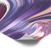 抽象芸術ピンク紫色スパイラルフラクタル ポスター (角)