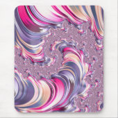 抽象芸術ピンク紫色スパイラルフラクタル マウスパッド (正面)