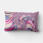 抽象芸術ピンク紫色スパイラルフラクタル ランバークッション (裏面)