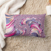 抽象芸術ピンク紫色スパイラルフラクタル ランバークッション (ブランケット)