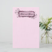 抽象芸術ピンク結婚フローラ 便箋 (スタンド正面)