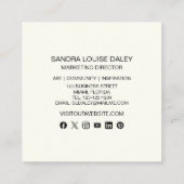 抽象芸術ピンク絵を描金ゴールドアモダンート スクエア名刺 (裏面)