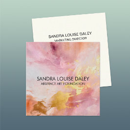 抽象芸術ピンク絵を描金ゴールドアモダンート スクエア名刺