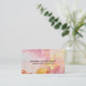 抽象芸術ピンク絵を描金ゴールドアモダンート 名刺 (スタンド正面)