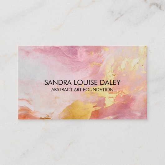 抽象芸術ピンク絵を描金ゴールドアモダンート 名刺 (正面)