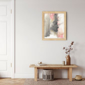 抽象芸術ピンク絵画金ゴールドアートプリント ポスター