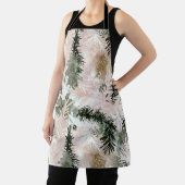 抽象芸術ピンク緑のクリスマスツリー エプロン (インサイチュ)