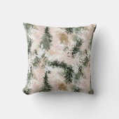 抽象芸術ピンク緑のクリスマスツリー クッション (正面)