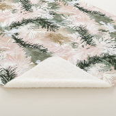 抽象芸術ピンク緑のクリスマスツリー シェルパブランケット (3/4)