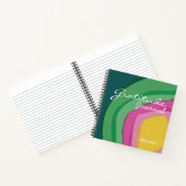 抽象芸術ピンク緑の水の色の感謝ジャーナル ノートブック (内部)