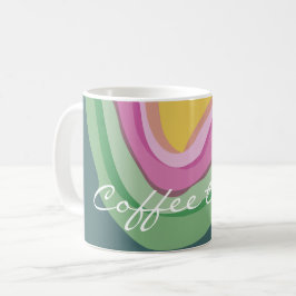 抽象芸術ピンク緑の水色カスタマイズ コーヒーマグカップ