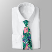 抽象芸術ピンク緑パタスタイリッシュンモダンギフト ネクタイ (タイ)