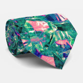抽象芸術ピンク緑パタスタイリッシュンモダンギフト ネクタイ (ロール)